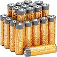 Amazon Basics 20-Pack AA Alkaline Batteries, 1.5 Volt, 10-Year Leak-Free Shelf Life, for Everyday and Household Devices
