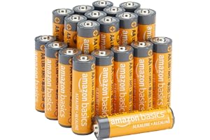 Amazon Basics 20-Pack AA Alkaline Batteries, 1.5 Volt, 10-Year Leak-Free Shelf Life, for Everyday and Household Devices
