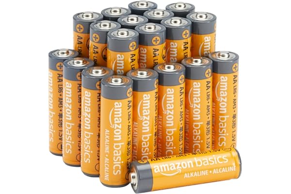 Amazon Basics 20-Pack AA Alkaline High-Performance Batteries, 1.5 Volt, 10-Year Shelf Life