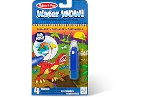 Melissa & Doug On The Go Water Wow! Mess Free Coloring Book, Reusable Water-Reveal Activity Pad, Dinosaurs, Travel Toys, Party Favors, for Toddlers & Kids Ages 3+