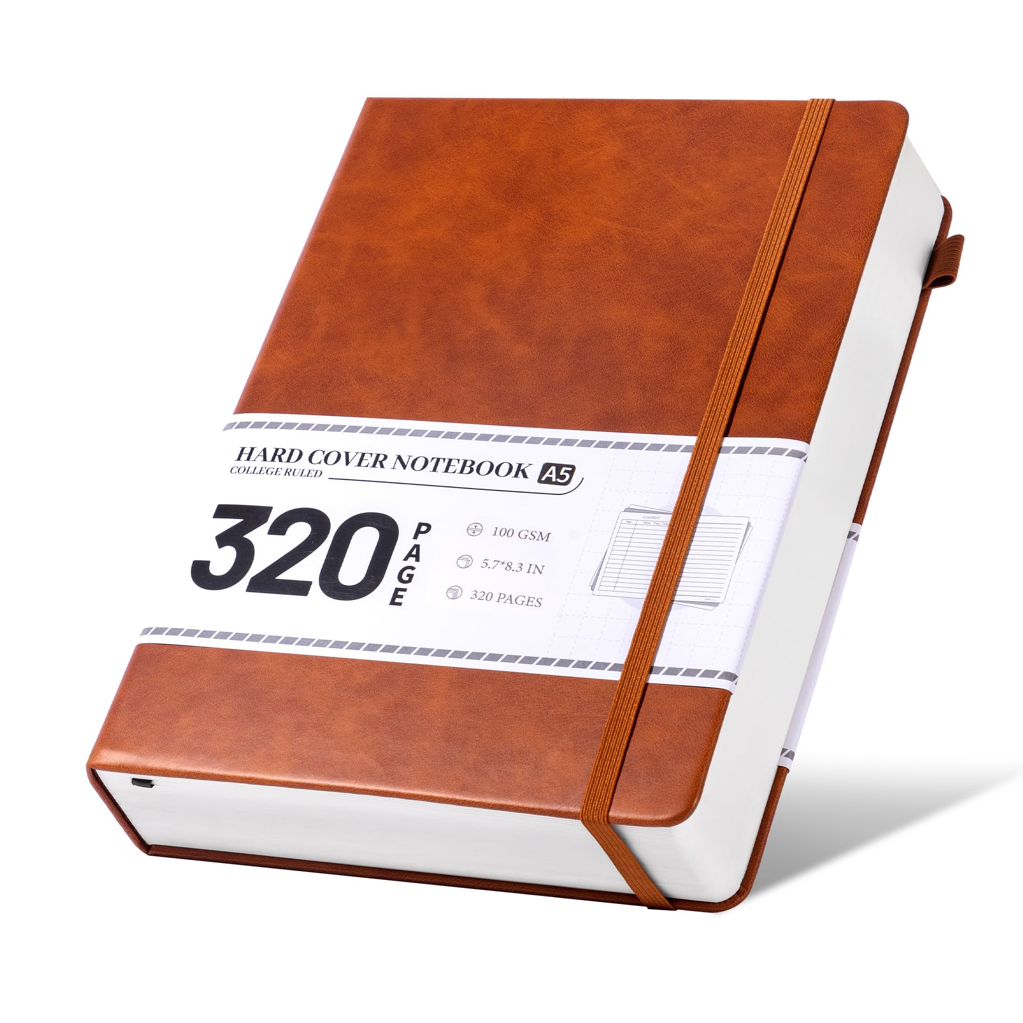 Photo 1 of CAGIE Journal Notebook for Men Women- Brown Journaling Notebooks Journals Leather for Writing Work Diary A5 Hardcover Thick
