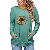 Dresswel Be Kind Sweatshirts for Women Long Sleeve Graphic Shirts Crewneck Pullover Tops Casual Loose Fall Outfits Clothes