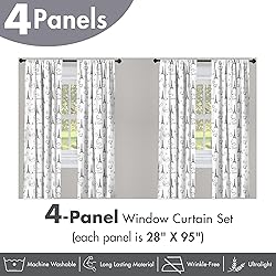Ambesonne Paris Window Curtains Pack of 2, World