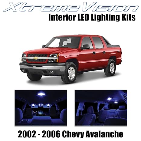 Xtremevision Interior Led For Chevy Avalanche 2002 2006 16 Pieces Blue Interior Led Kit Installation Tool