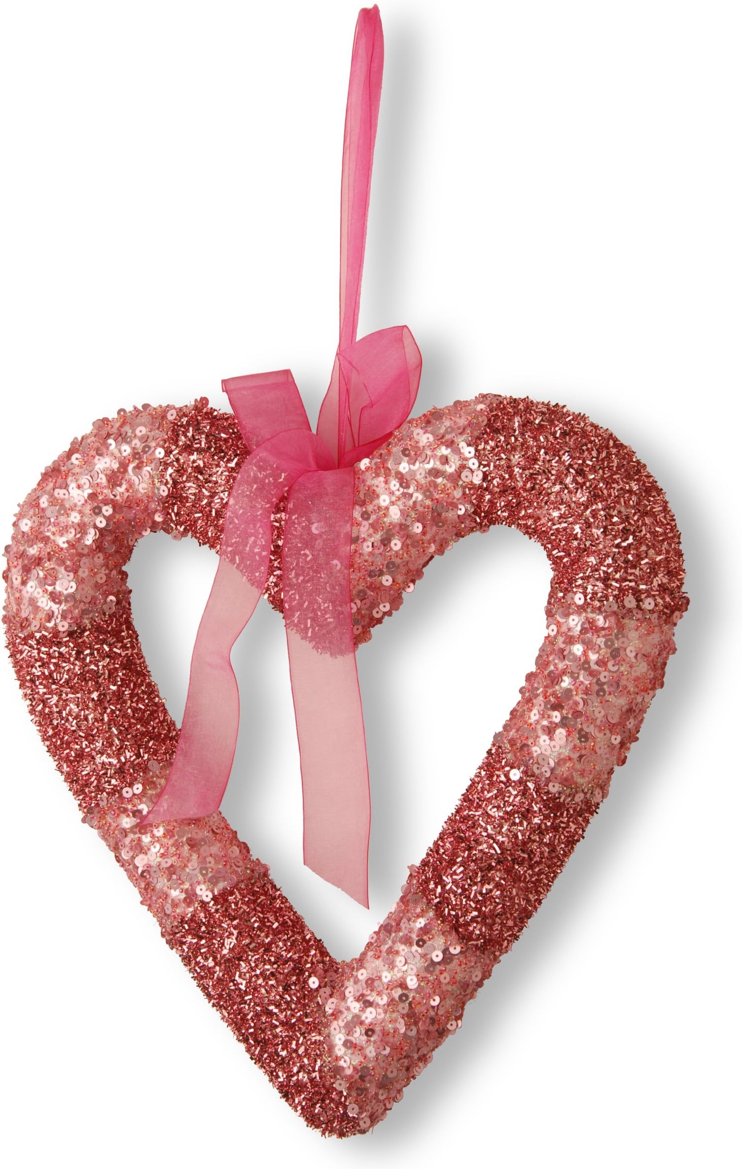 National Tree 11 Inch Pink Beaded Heart Shaped Valentine Wreath (RAV-HY12008P-1)