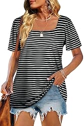 WIHOLL Womens Tops Plus Size Short Sleeve Tunic