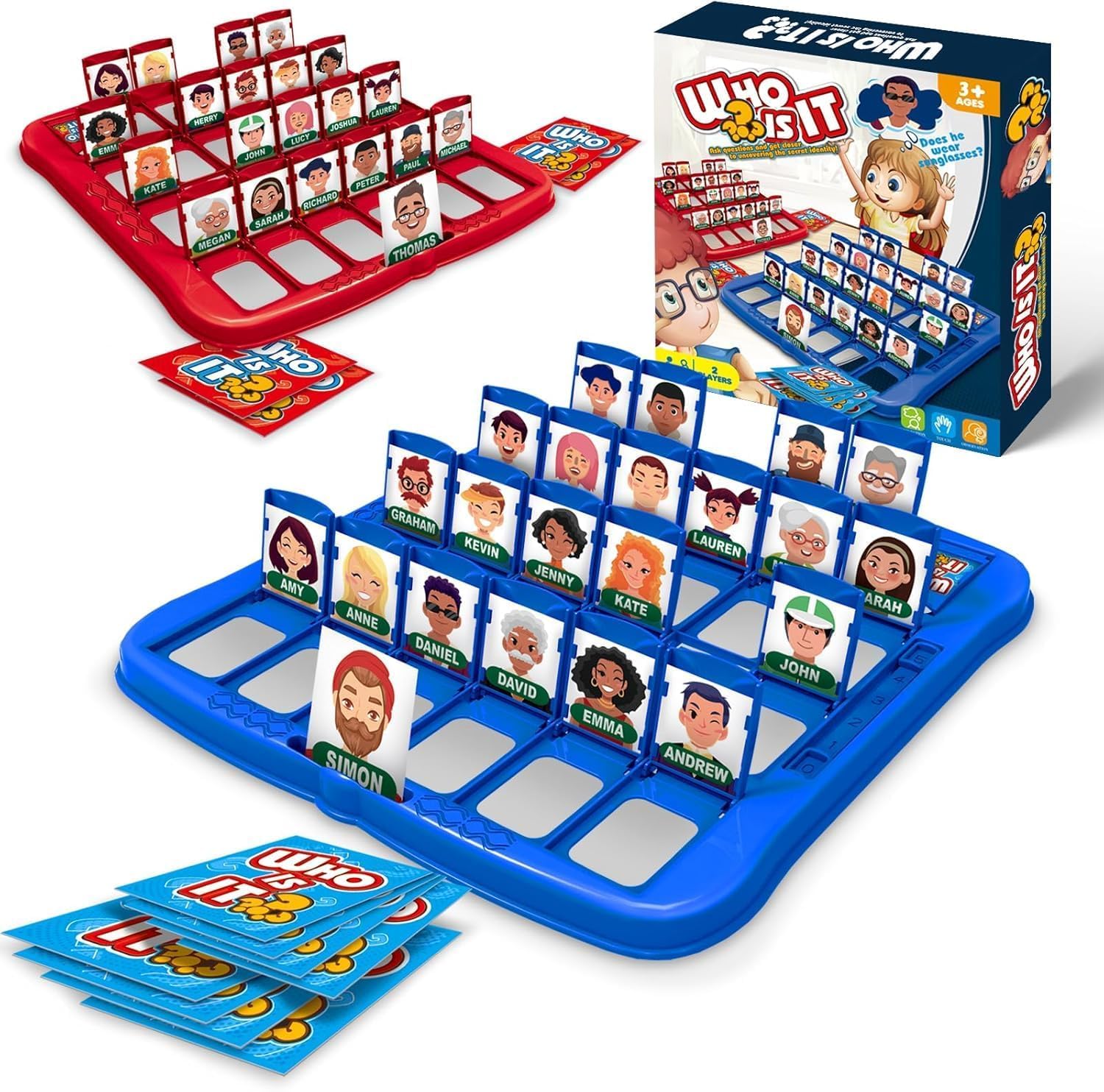 FCXVXCL Who is It Kids Games Who Is Game? Character Guessing Board Educational Entertainment Toy Easy to Set Up 2 Players Gifts for Kids Ideal for Family Nights Parties Travel