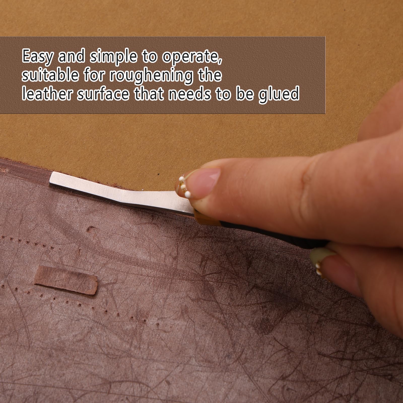 DIUDUS Pro Detail Rougher, Leather Roughing Tool Roughing Leather Craft Surface Tool, Leather Polish File Tool with Ergonomic Handle Leather Working Leathercraft Tools for Edge Polishing(5mm)