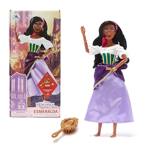 Disney Store Official Esmeralda Classic Doll for Kids, The Hunchback of Notre Dame, 30cm/11”, Includes Brush, Fully Poseable Toy in Classic Dress - Suitable for Ages 3+