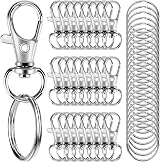 Juliyeh 100Pcs Swivel Lobster Clasps Key Ring Hoops Kit Silver view 1