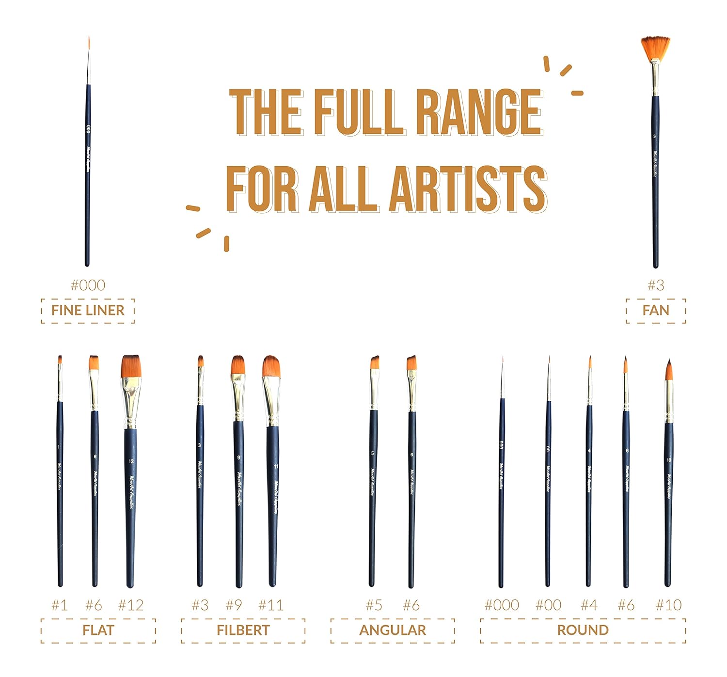 Painting Artist Grade MozArt Supplies Watercolor Paint Brush Set Includes Portable Case Brush