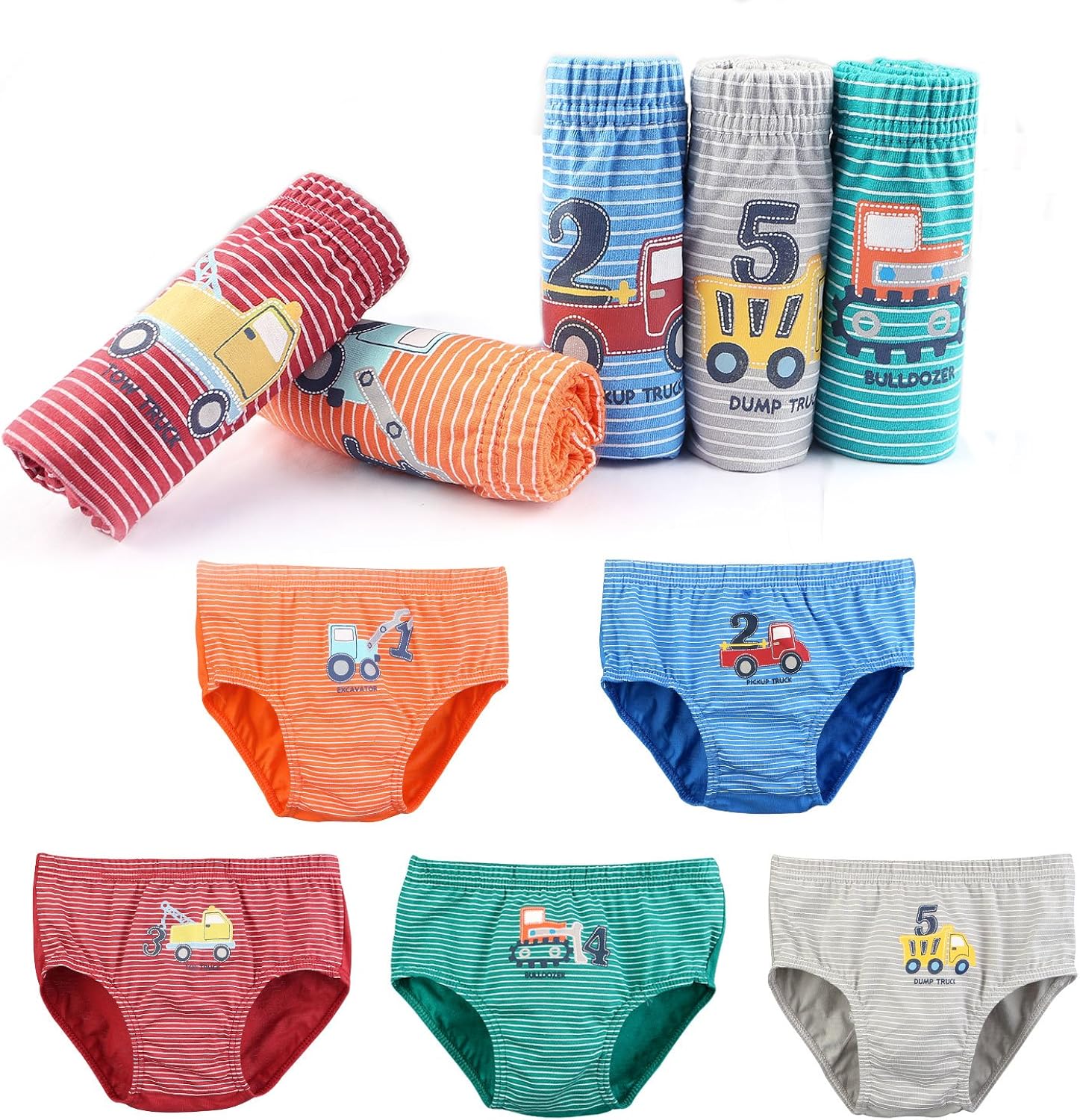 BOOPH Little Boys Toddlers Cotton Underwear Briefs Car 5 Pack 2-5T: Clothing