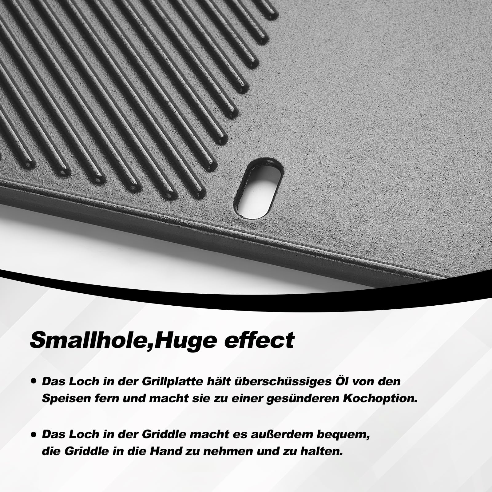 Gusseisen Grillplatte für Landmann Triton 3 und 4 Brenner, Enders Boston 4, Enders Monroe PRO 4, Enders Boston 6 Gasgrill, 43,5 x 31,5CM Grill Plancha für Broil King Baron,Crown,Ersatzteile Bratpfanne 6