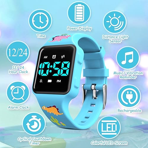 Kids Potty Training Watch, Waterproof Digital Rechargeable Watches