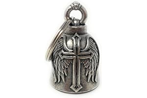 OEREAM Bravo Bells Cross Wing Motorcycle Biker Ride Bell or Key Chain for Good Luck on The Road - Made in USA