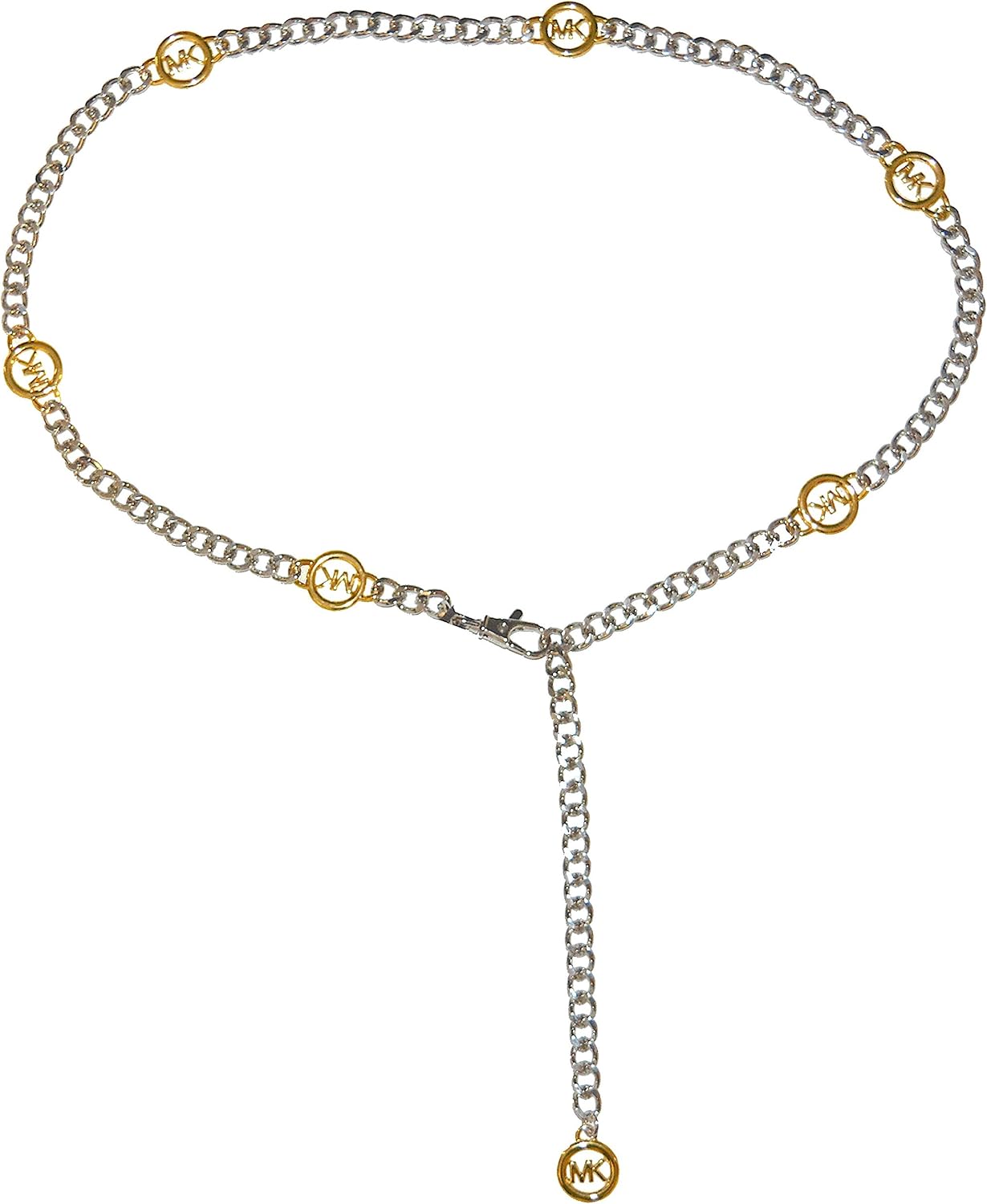 michael kors silver chain belt