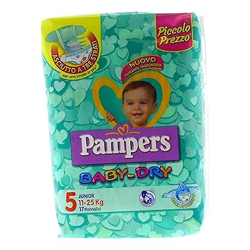 Pampers Baby Dry Windeln Junior Größe 5 (11 – 25 kg), 17 Windeln