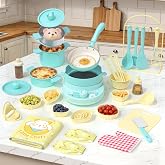Gotoofun Kids Cooking Sets Real Mini Kitchen, Safe Cooking Set for Kids Ages 8-12, Real Food Making Montessori Kitchen Playset with Dishes &amp; Kids Knife Set for Girls Boys
