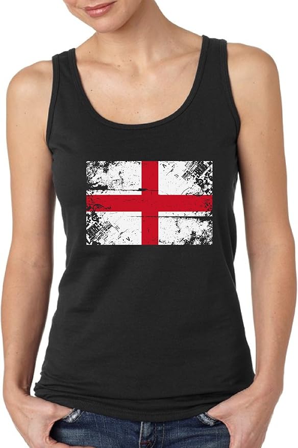 Vizor England Flag Tank Top for Women English Soccer Tank