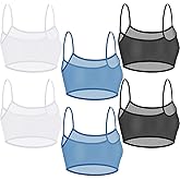 Toulite 6 Pcs Summer Women Mini Tanning Bikini Sheer Tank Tops See Through Stretch Crop Top Sleeveless Mesh for Beach