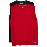 Amazon Essentials Men's Active Performance Tech Muscle Sleeveless Tank Top Workout Shirt, Pack of 2