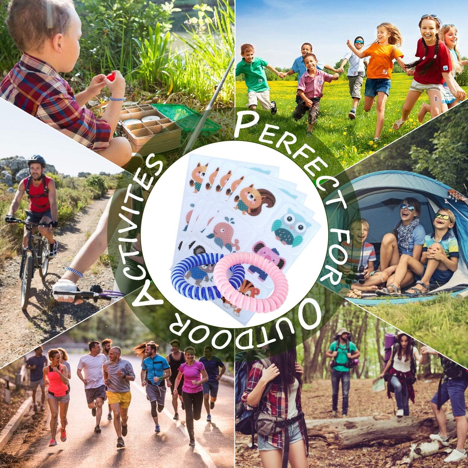 120 Pcs Patch, Resealable Stickers with 2 Bracelet- for Family Kids, Adults & Pets, 100% Natural Materials, DEET-Free, Non Toxic, Waterproof Safe Travel Sticker: Health & Personal Care