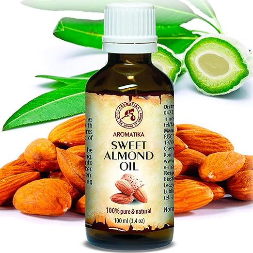 Sweet Almond Oil 100ml Prunus Amygdalus Dulcis Oil Italy Glass