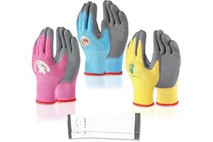 SLARMOR Kids-Gardening-Gloves for Age 3-12,Garden Yard Work-Gloves for Children Toddlers Boys & Girls
