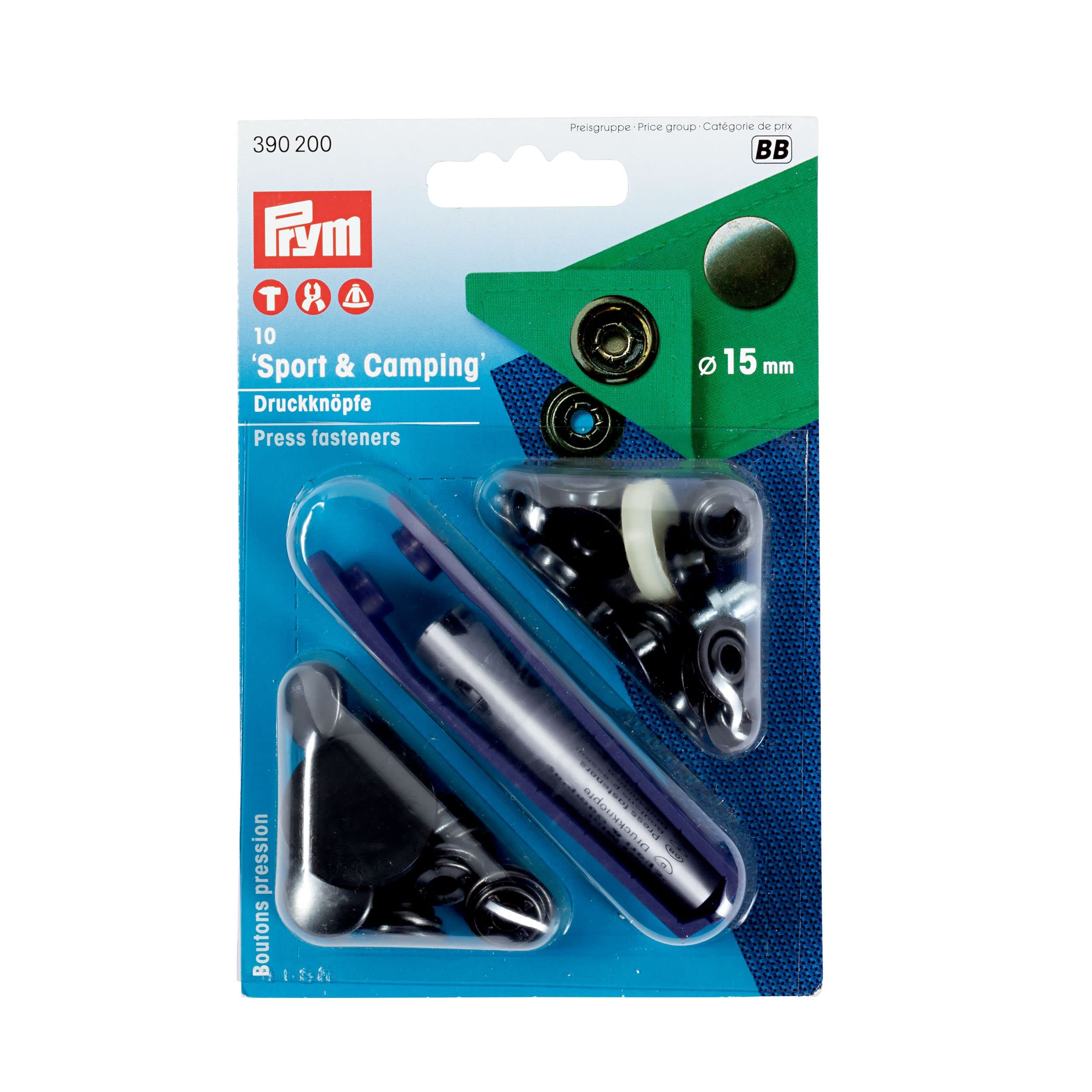 Prym - Sport Camping (15mm) Non-Sew Bronze Press Fasteners - 1 Count