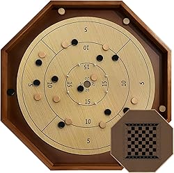27 Inch Tournament Crokinole Board Game, 2 in 1