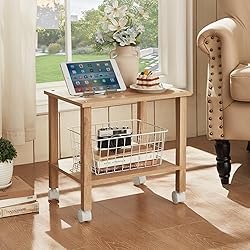 YUFAM 2 Tier Printer Stand with Storage,Under Desk