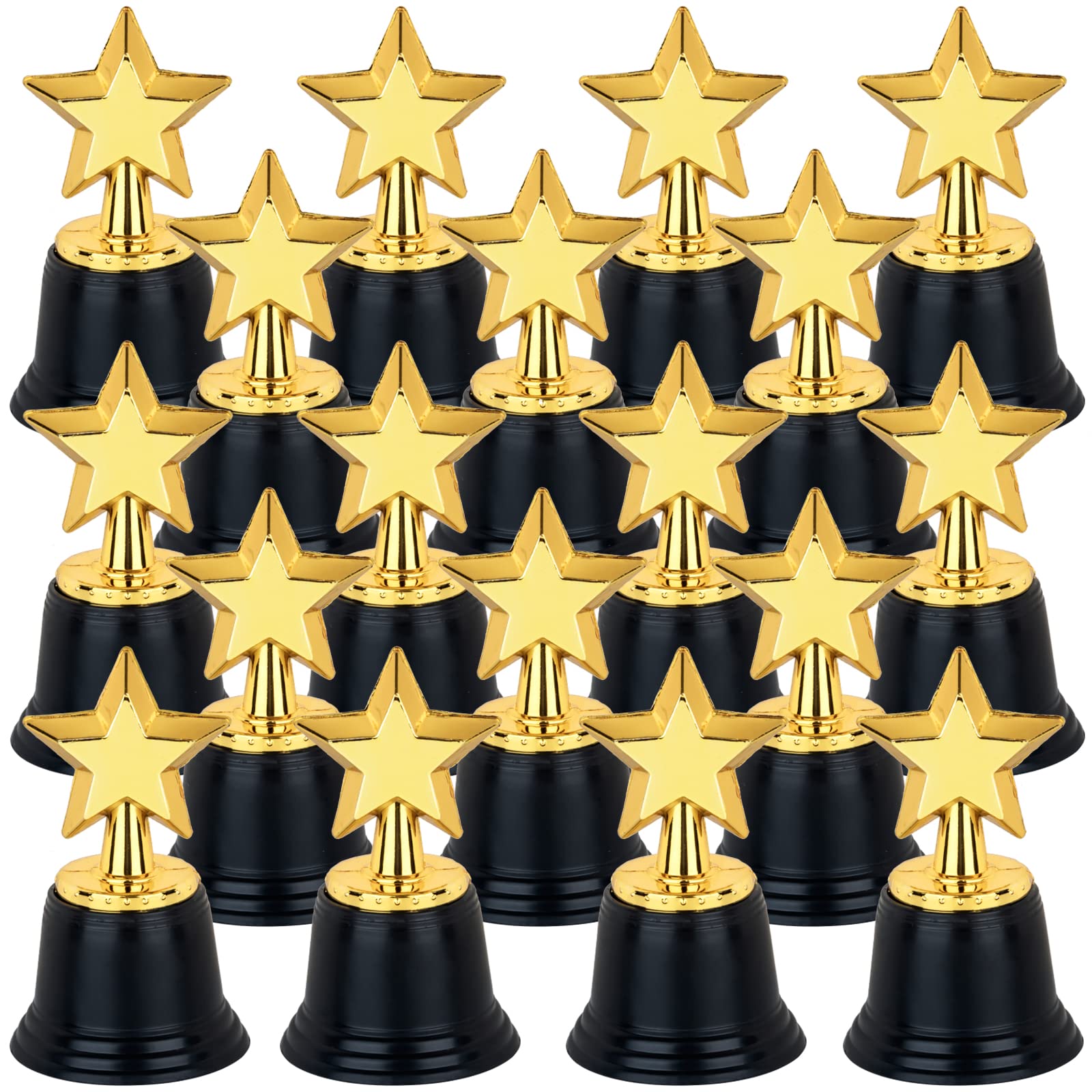 Photo 1 of Mini Star Trophy Awards Bulk (4.5 Inch), Plastic Gold Star Trophies For Halloween Party Favors, Goodie Bags, Kid Classroom School Reward, Sports Tournament Winning Prize, Hollywood Event Props