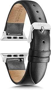 Watch Bands 38mm Women - Watch Bands Women - Watch Band 40mm Series 4 - Watch Band Leather - Leather Watch Band - Silver Watch Band - Womens Watch Band - Black - 1302