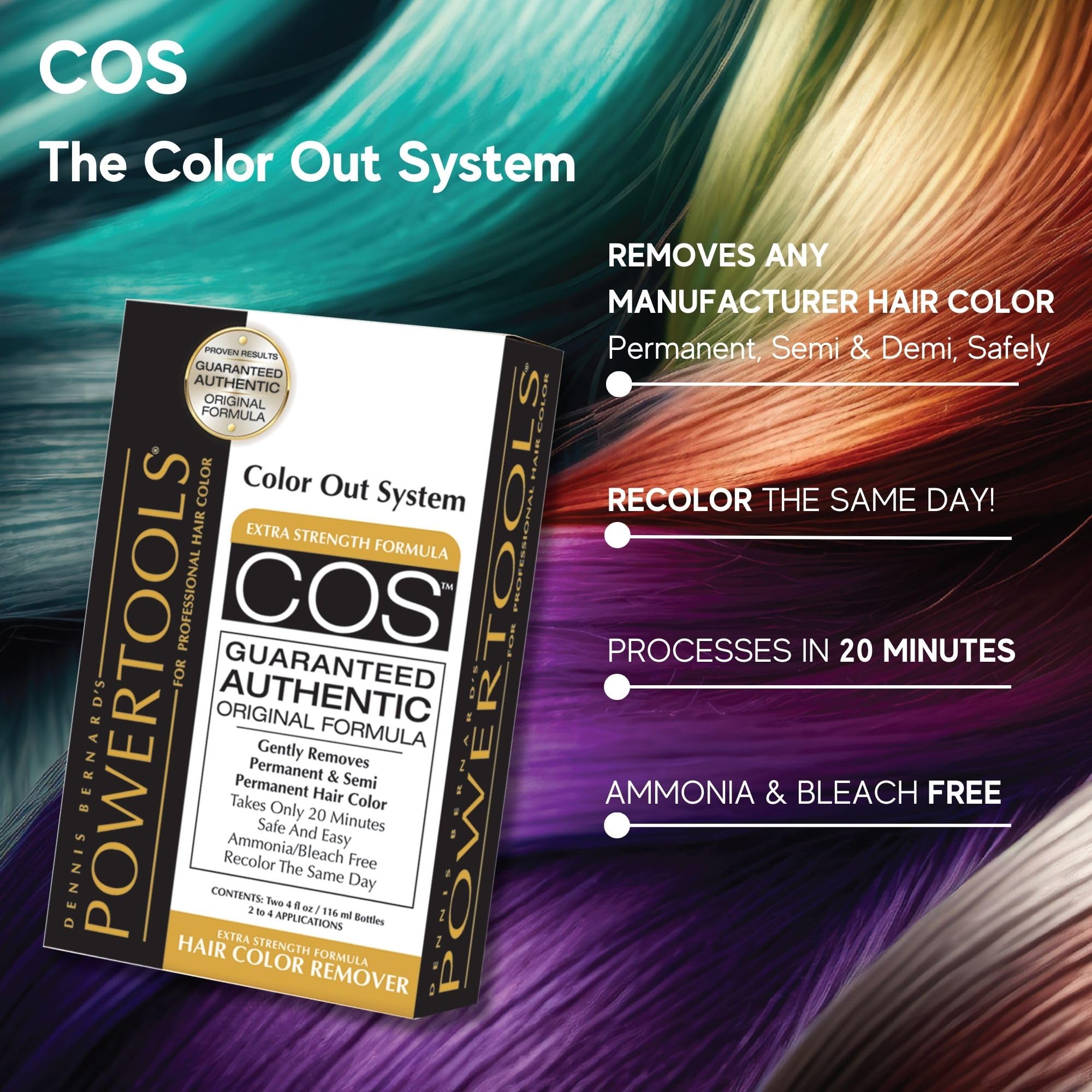 COS, The Original Color Out System | Guaranteed Authentic Original Formula l Safely Remove Semi & Permanent Hair Color | Ammonia Free