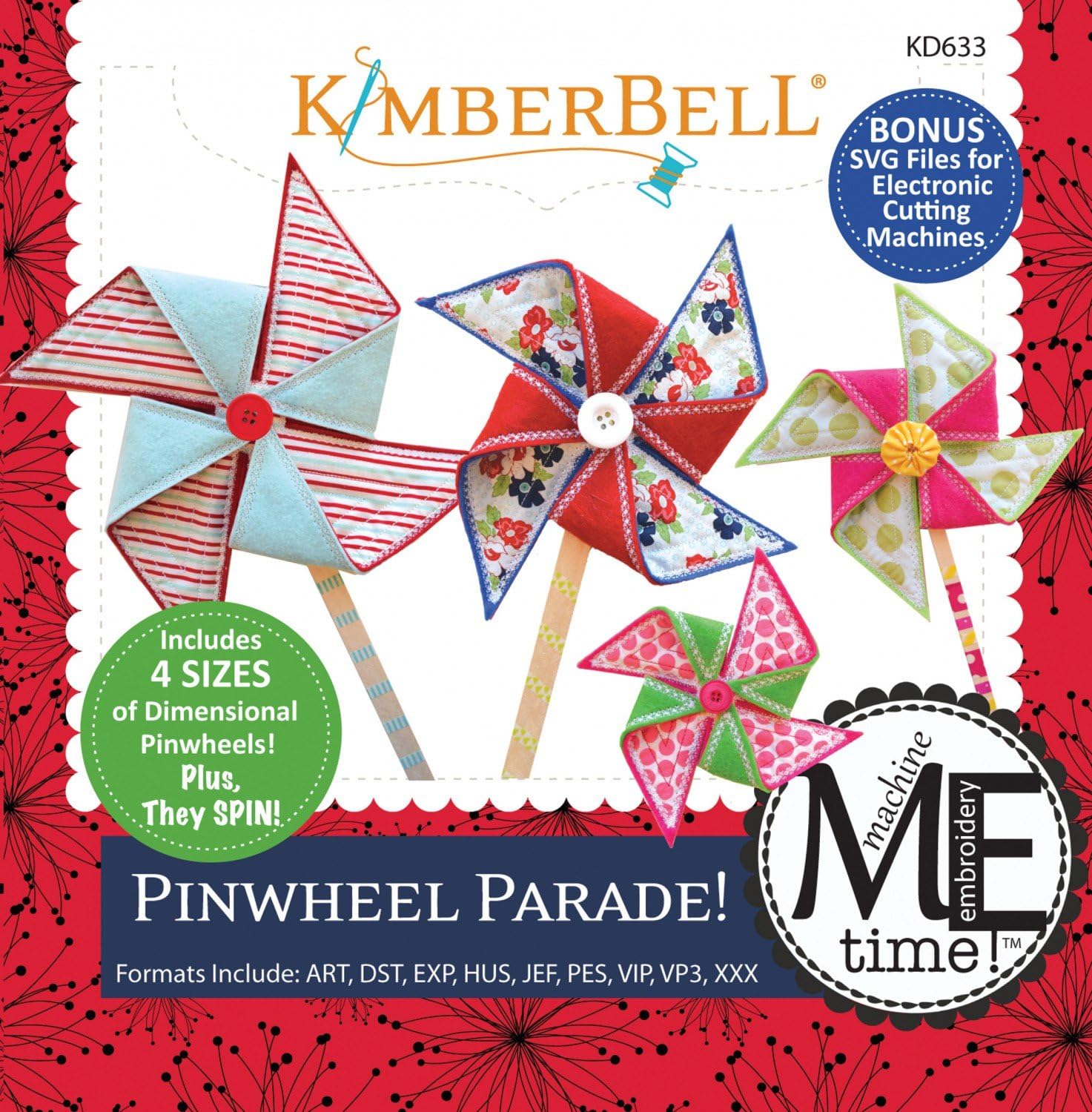 Kimberbell Designs Pinwheel Parade with Embroidery CD KD633