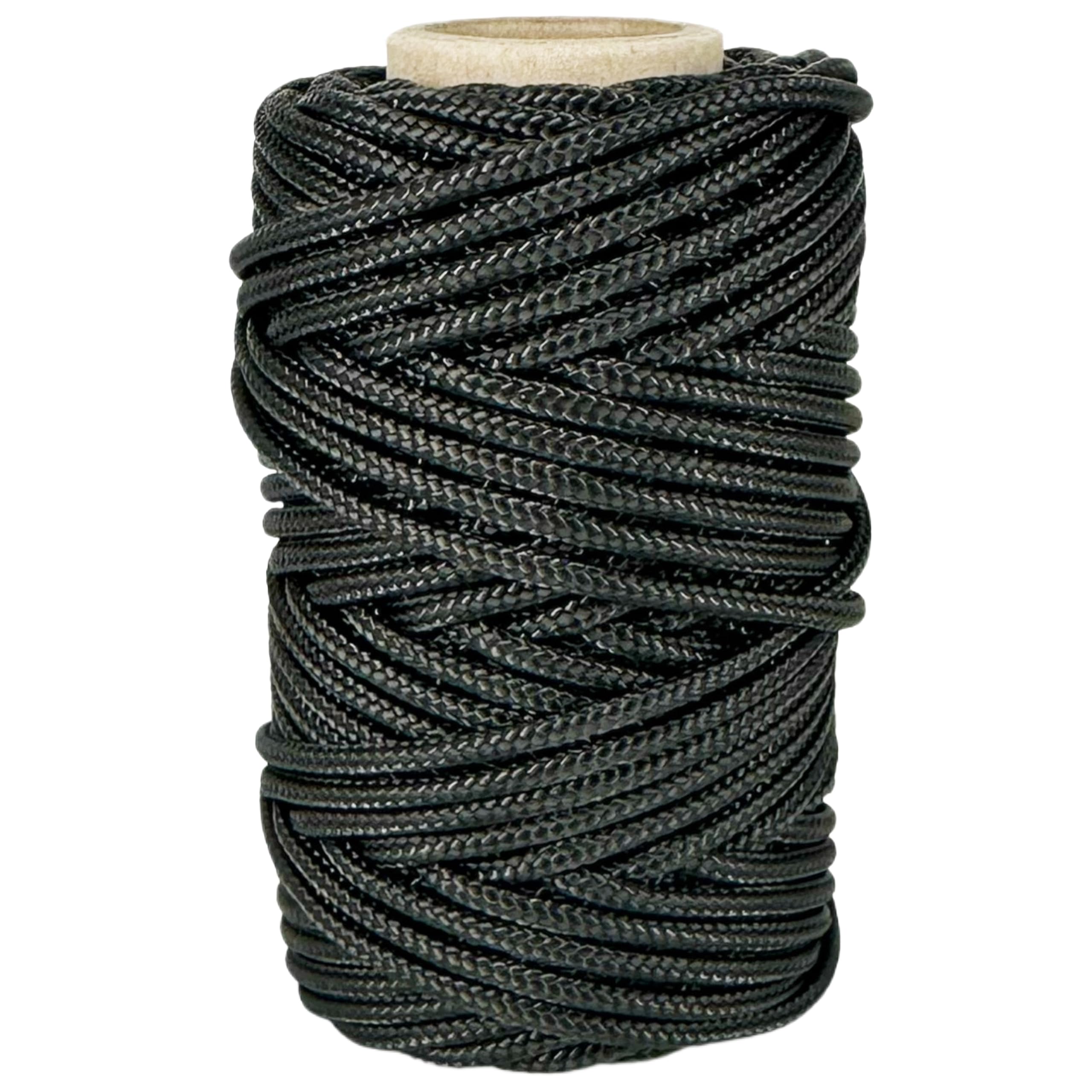 Polyester Cord 3mm * 50m. String Paracord. Made in Spain, for Outdoor, Garden and DIY. Black