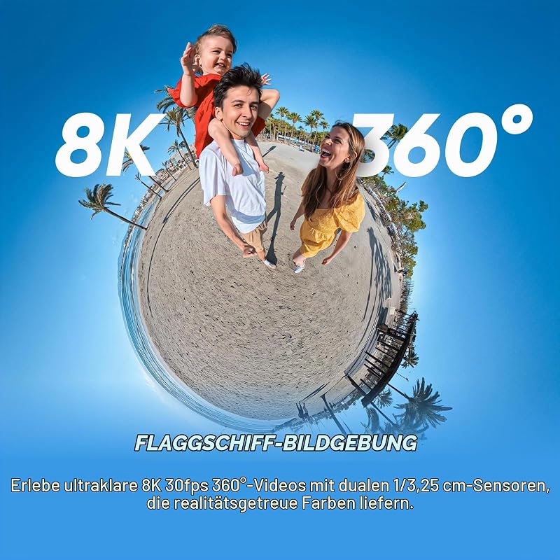 X5 Ersatzlinsen-Bundle, 8K 360 Grad Actionkamera, Dreifach-KI-Chip