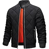 TACVASEN Men's Padded Jackets Winter Full Zipper Fleece Outwear Casual Windproof Bomber Varsity Coat