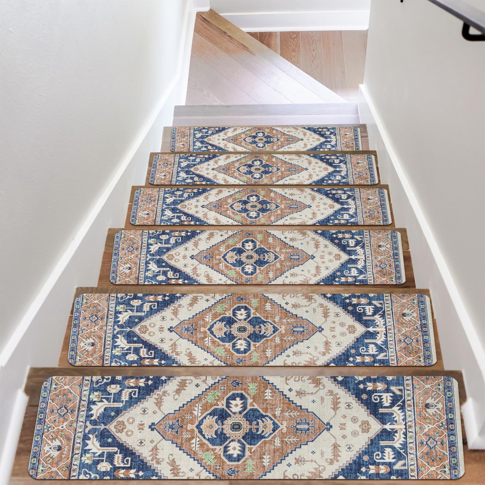 Photo 1 of OJIA Super Non-Slip Stair Treads for Wooden Steps Indoor, 30"X8" Stair Runners Slip Resistant Stair Rugs Safety Mats for Dogs, Kids & Elders, Rubber Backed Stair Treads Stair Covers (15PC)