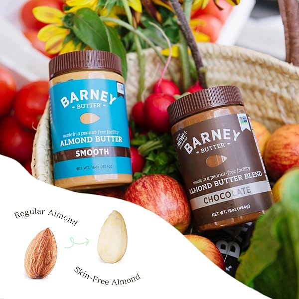 BARNEY BUTTER ALMOND BUTTER, SMOOTH, NO STIR, NON-GMO, SKIN-FREE, PALEO FRIENDLY, KETO, 16 OUNCE