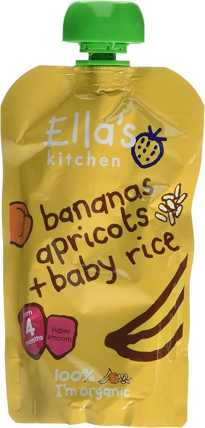 Ella's Kitchen Stage 1 Organic Banana Apricot Baby Rice 120g Pack of 7