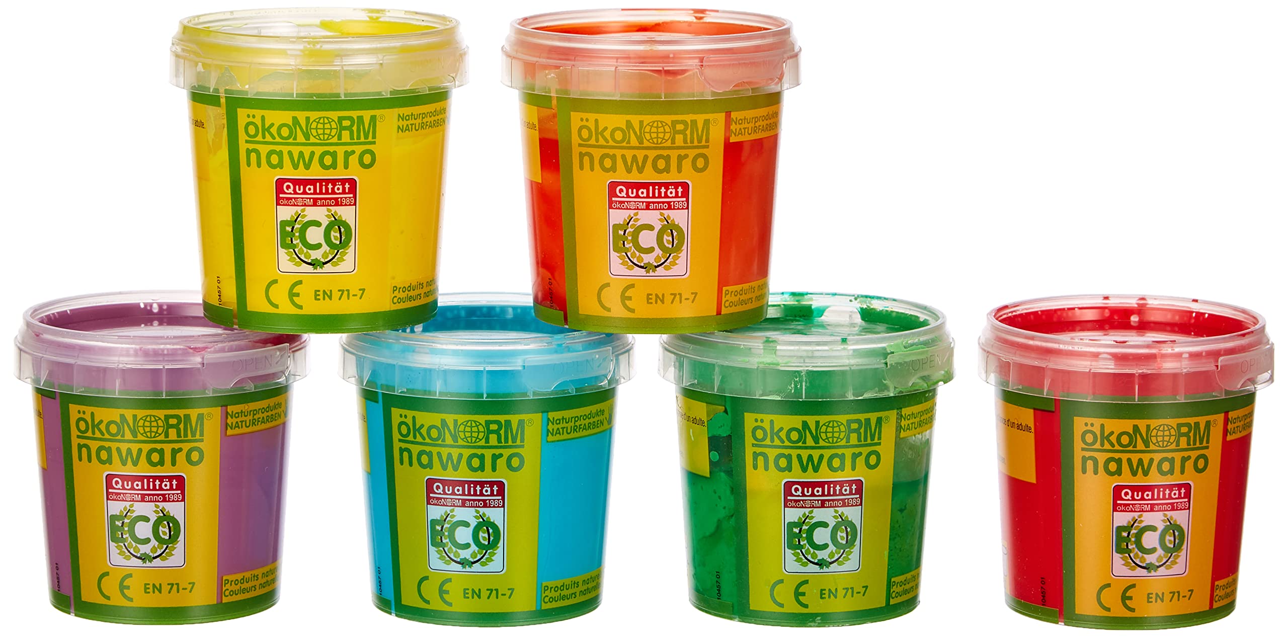 ökoNORM (Oekonorm Nawaro Finger Paints, 6 Colour Set Unicorn (Red, Orange, Yellow, Green, Cyan, Violet), Varied, One Size 79605