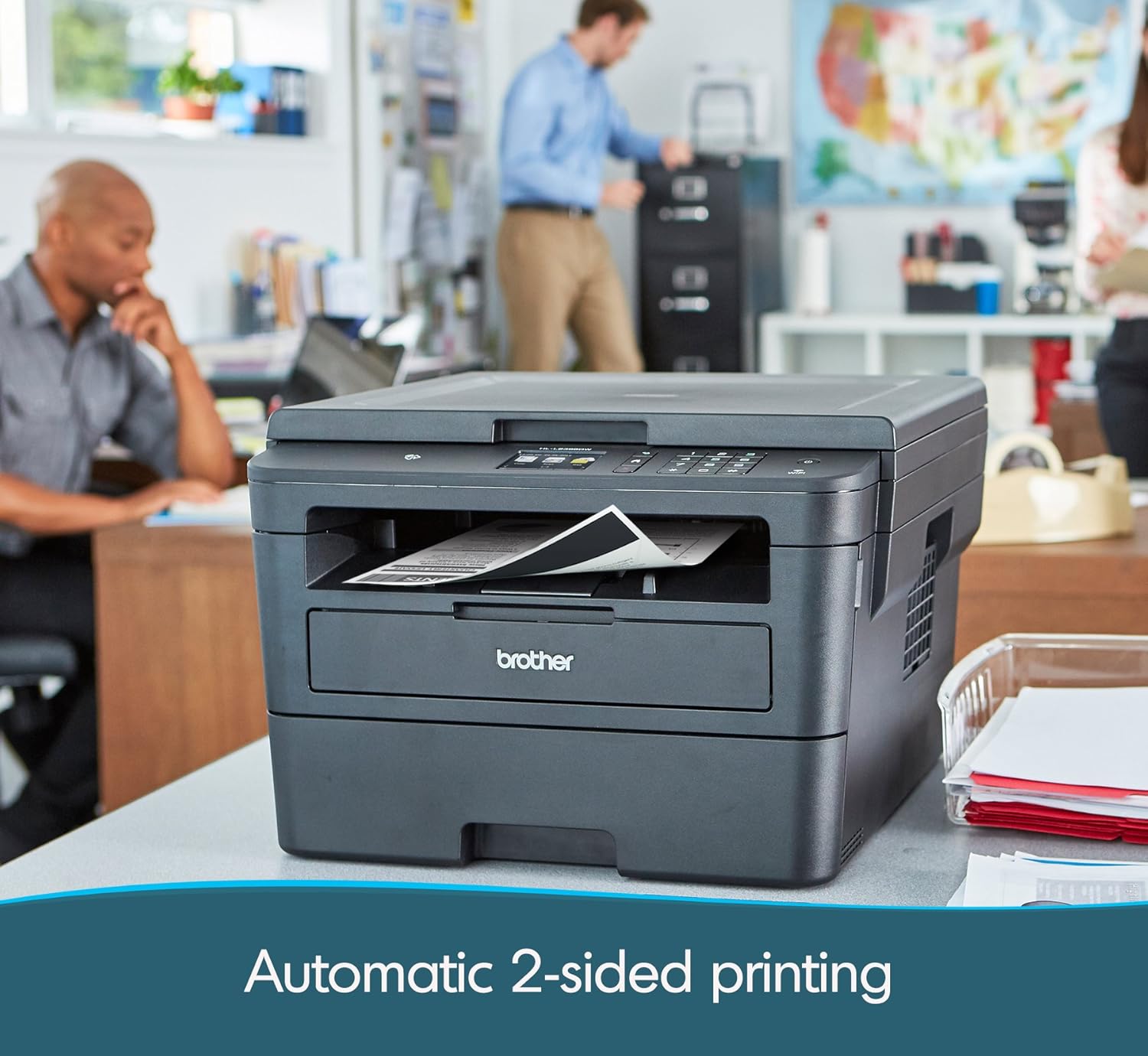 Brother Compact Monochrome Laser Printer, HLL2395DW, Flatbed Copy & Scan, Wireless Printing, NFC, Cloud-Based Printing & Scanning,  Dash Replenishment Ready - BLACK: Office Products