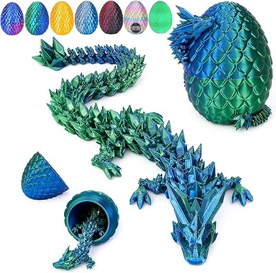 YILCER 12 Inch Dragon Egg 3D Printed Safe Eco Fidget Toy Easter Gift