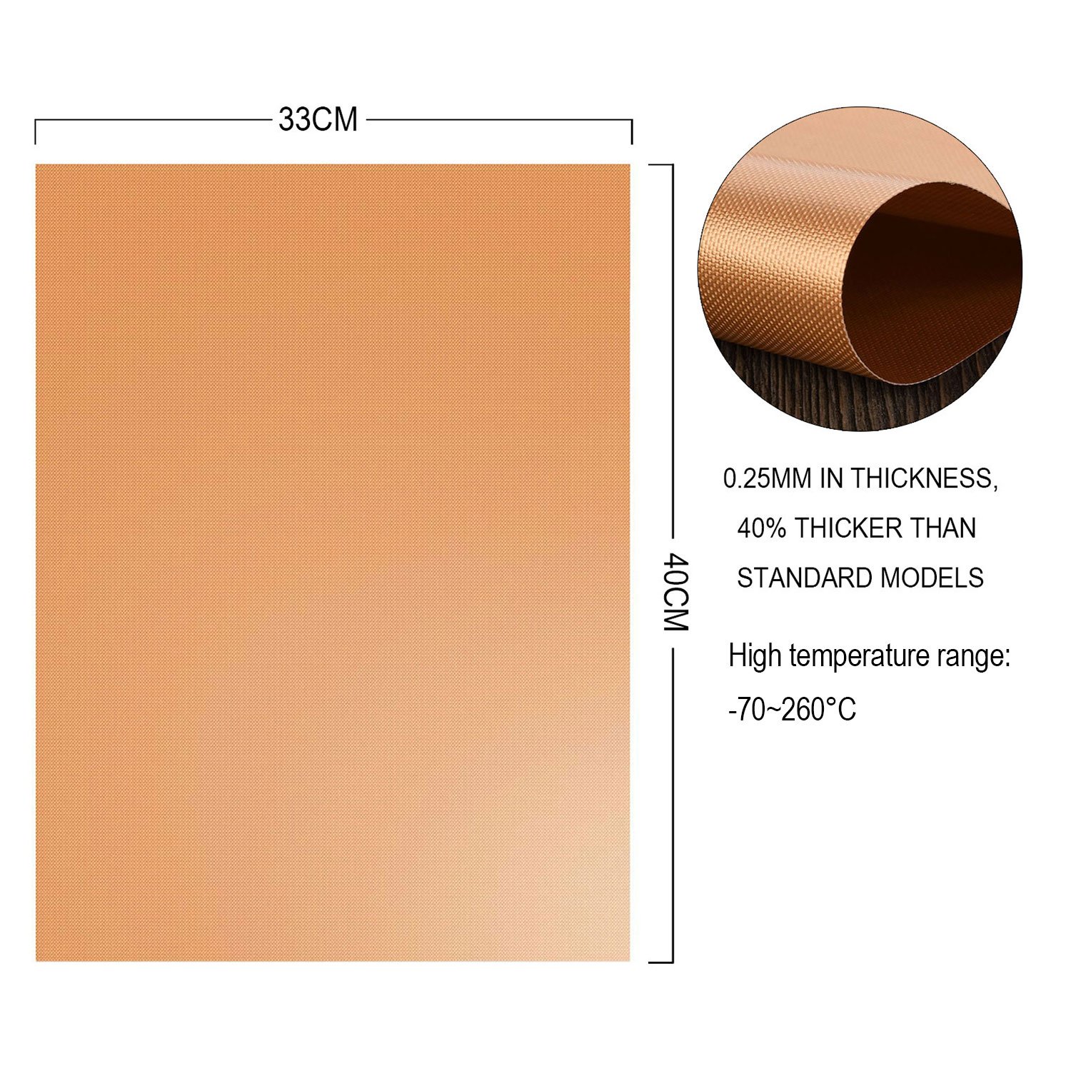 Kitchen, Dining & Bar 50*40cm Reuseable Baking Teflon Sheet 5pack with