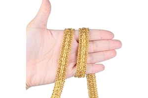 BEL AVENIR Gimp Braid Trim Cord 1.6 cm/0.63 inch Wide, 10 Yard Handmade Polyester Basic Trim, Fabric Trim for Upholstery, Sewing, Curtains, DIY Costumes, Slipcover, Home Deco (Gold, 10 Yard)