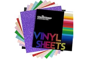 TECKWRAP Shimmer Vinyl Glitter Adhesive Sheets for Craft Cutter 12" x 12" 10 Sheets/Pack