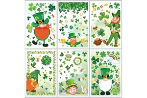 YOTNUS St-Patricks-Day-Window-Clings-Decorations, 12 Sheets St Patrick's Day Shamrock Window Clings, Holiday Seasonal Window Clings for Bar Office Home School Decoration Party Supplies