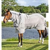 Horseware&reg; Protector Integrated Fly Sheet - Silver/Navy &amp; White &amp; Beige, 75 inches