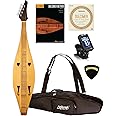 Applecreek ACD100 Dulcimer 4-String Spruce Teardrop Appalachian Mountain Instrument with Bag, Hal Leonard Book, D'Addario J64 Strings Bundle - Made in Romania ACD100K